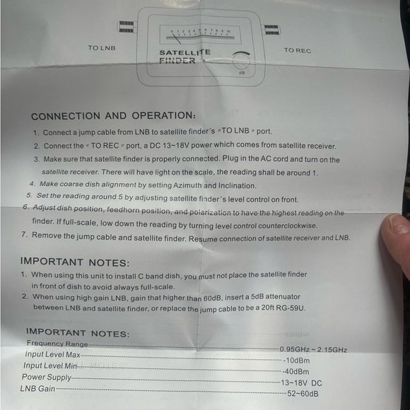 Satellite Finder, Satellite Dish Signal Finder TV Signal Reception, New - Picture 3 of 5